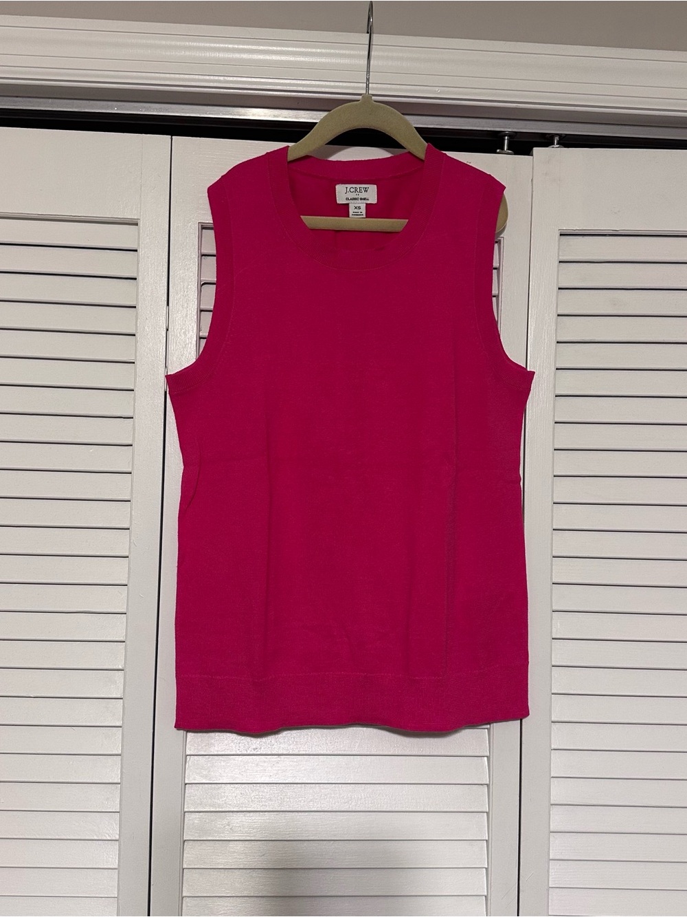 J. Crew Cotton Classic Shell Sweater Tank Top Raspberry Pink XS